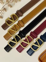 2025 New V Initial Slim Belt - Semi-Enclosed Letter Design PU Waistbelt for Women, Multiple Colors Perfect for Jeans Shorts - Image 2