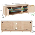 TV Stand, 59'' TV Stands Entertainment Center with Storage TV Cabinet, Modern Wood TV Cabinet Table for 50/55/60/65 Inch TV, - Image 3
