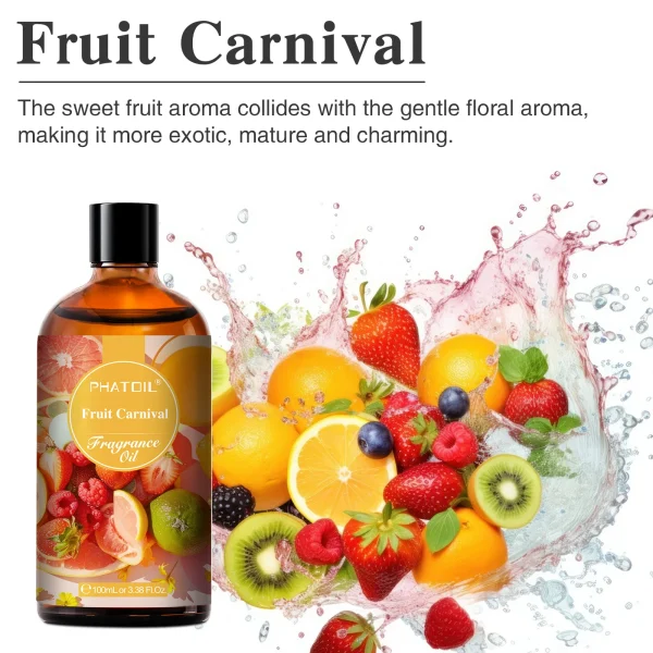 PHATOIL 100ml Fragrance Oil with Glass Dropper Fruit Carnival Almond Vanilla Warm Santal L'aube Rosa Aroma Perfume Oils For DIY - Image 2