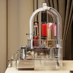 Transparent Makeup Box Dust-proof Multi-functional Cosmetics Display Case Large Capacity Multilayer Desktop Storage Rack - Image 2