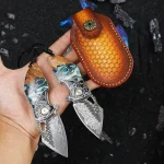 Men's and Women's EDC Folding Knife, Damascus Steel Pocket Knife, Suitable for Outdoor Survival Camping Knife, Jungle Exploratio - Image 3