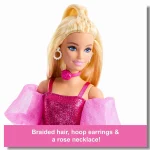 Original Barbie Dolls Deluxe Style 1/6 Toys for Girls Rose necklace Bow shaped handbag Pink pants Blue sunglasses fashion woman